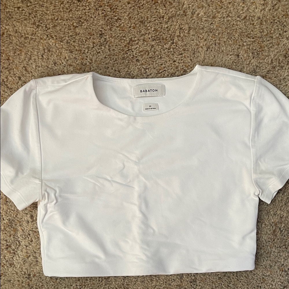 Babaton contour White Crop Tee